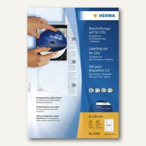 CD-Beschriftungsset mit 50 CD-Etiketten + Software
