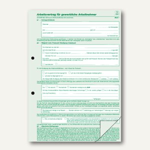 RNK Arbeitsvertrag gewerblich, DIN A4, grün/weiß, 10 St., 542/10