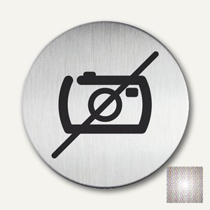 Edelstahl-Piktogramm Keine Fotos