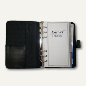 Systemplaner A6 inkl. Kalender 1 Woche = 2 Seiten Lederimitat Druckknopf schwarz