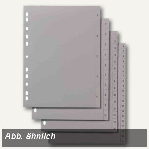 Kunststoff-Register Zahlen 1-12 DIN A4+