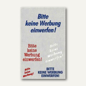 Hinweis-Etiketten Bitte keine Werbung einwerfen!