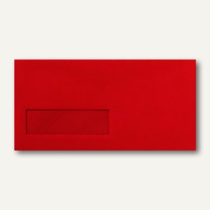 Briefumschläge 110x220mm DL nassklebend Fenster links 30x100 mm rot 500St.