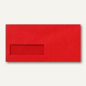 Briefumschläge 110x220mm DL nassklebend Fenster links 30x100mm rot 500St.