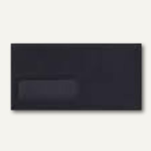 Briefumschläge 110x220mm DL nassklebend Fenster li. 30x100mm schwarz 500St.