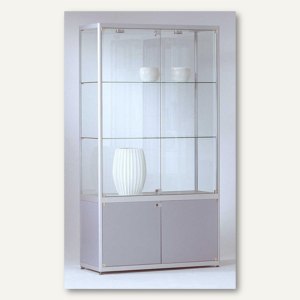Standvitrine INSIDE-011 mit Staufachschrank