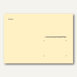 Zustellungsumschlag an Postamt