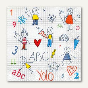 Motivservietten Lets start school - 33 x 33 cm