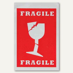 Hinweisetikett Versandkartion Fragile - 74 x 105 mm