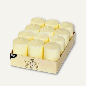 Stumpenkerzen Ivory mit Flachkopf