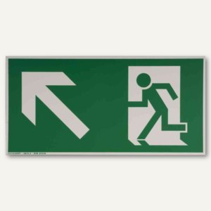 Hinweisschild - Rettungsweg links / aufwärts