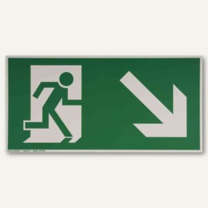 Hinweisschild - Rettungsweg rechts / abwärts