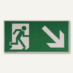 Artikelbild: Hinweisschild Rettungsweg - rechts abwärts