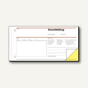 Formular Kurzmitteilung DIN lang durchschreibend 2 x 40 Blatt