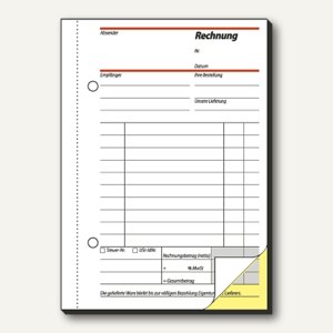 Formular Rechnung durchschreibend A6 hoch 2x40 Blatt