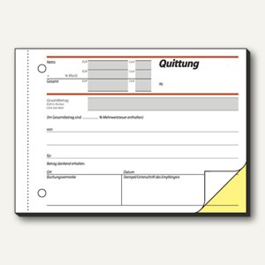 Formular Quittung m. MwSt. Nachweis DIN A6 quer