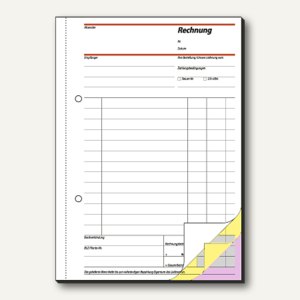 Formular Rechnung durchschreibend A5 hoch 3x40 Blatt
