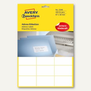 Adress-Etiketten f. Schreibmaschine