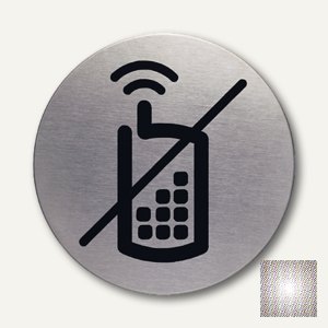 Edelstahl-Piktogramm Handy verboten