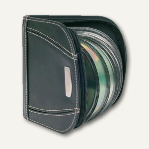 CD/DVD Lederetui für 24 CDs/DVDs